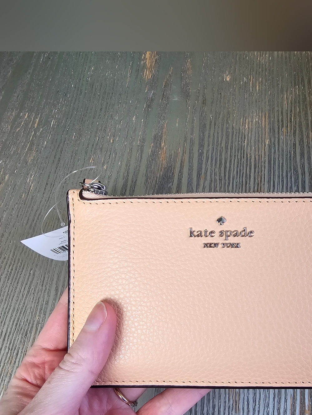 New Kate Spade Wristlet Zip Wallet Pebbled Leather
